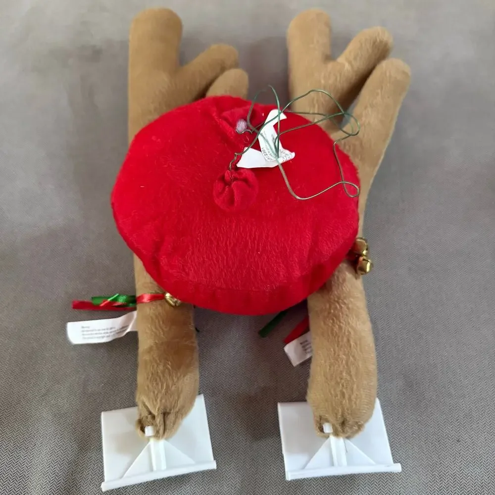 Christmas Reindeer Car Costume Kit Plush Antlers & Red Nose Holiday Decor